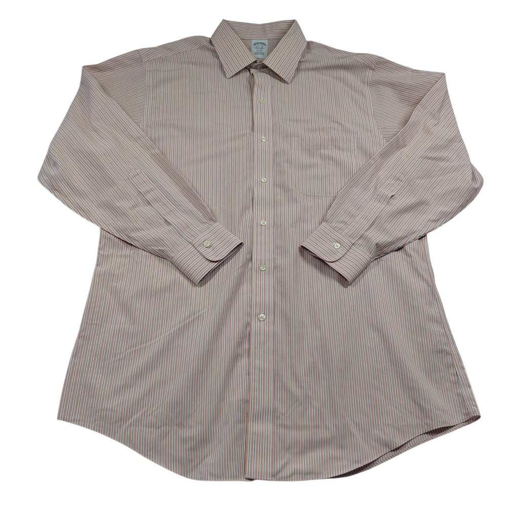 Brooks Brothers Mens Regent Non-Iron Supima Cotton Striped Dress Shirt 16.5 33